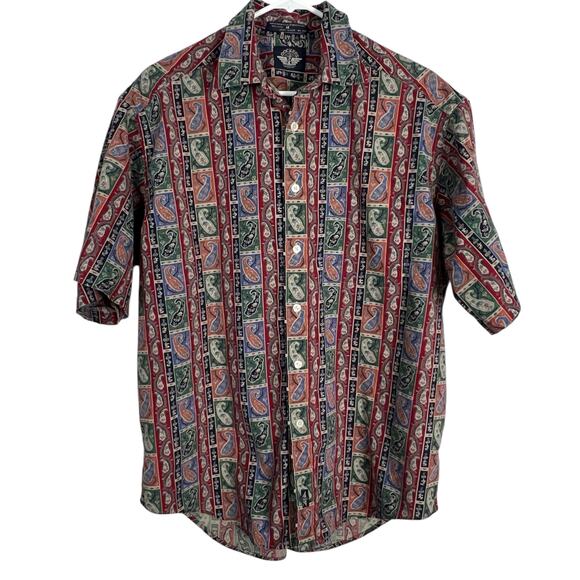 Dockers by Levi’s Paisley Print Shirt Size M Colorful Short Sleeve - Picture 1 of 8